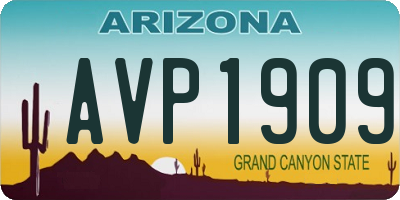 AZ license plate AVP1909