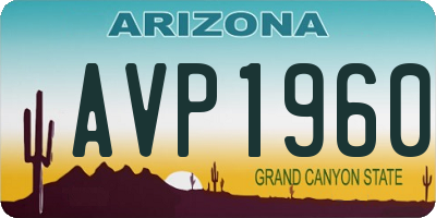 AZ license plate AVP1960