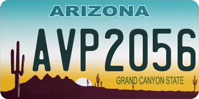 AZ license plate AVP2056