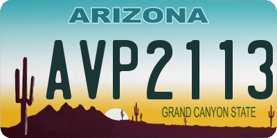 AZ license plate AVP2113