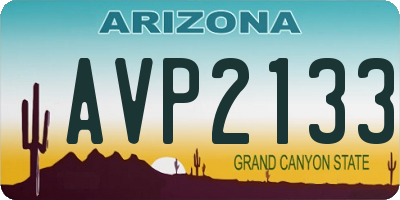 AZ license plate AVP2133