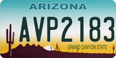 AZ license plate AVP2183