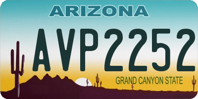 AZ license plate AVP2252