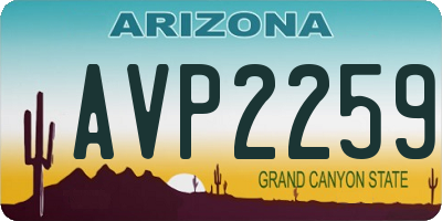 AZ license plate AVP2259