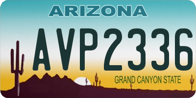 AZ license plate AVP2336