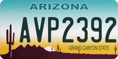 AZ license plate AVP2392