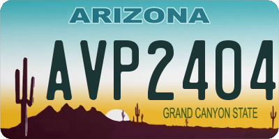 AZ license plate AVP2404