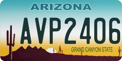 AZ license plate AVP2406