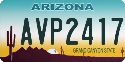 AZ license plate AVP2417