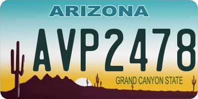 AZ license plate AVP2478