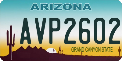 AZ license plate AVP2602