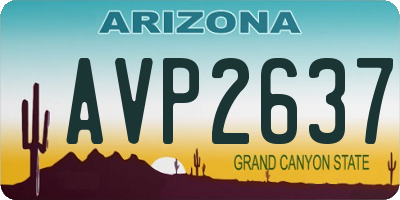 AZ license plate AVP2637