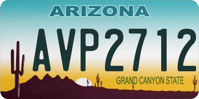 AZ license plate AVP2712