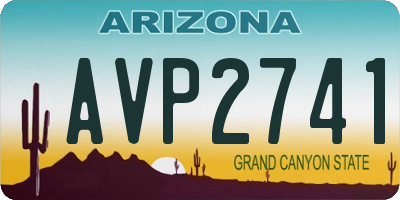 AZ license plate AVP2741