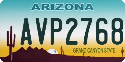 AZ license plate AVP2768