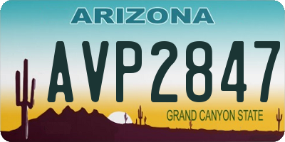 AZ license plate AVP2847