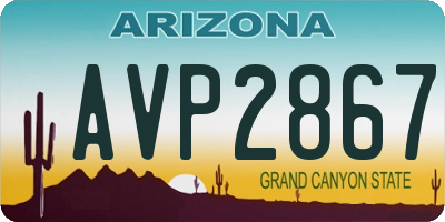 AZ license plate AVP2867
