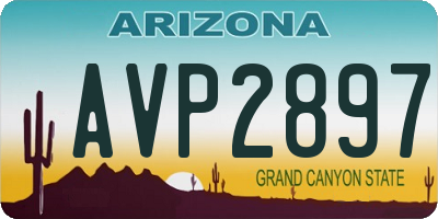 AZ license plate AVP2897