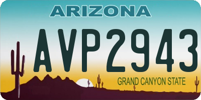 AZ license plate AVP2943