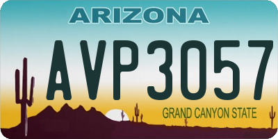 AZ license plate AVP3057
