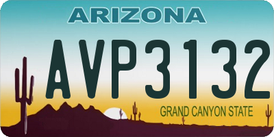 AZ license plate AVP3132