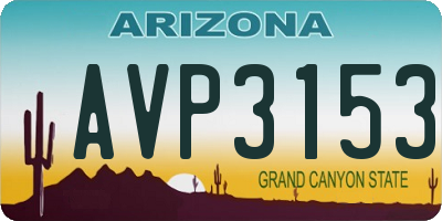 AZ license plate AVP3153