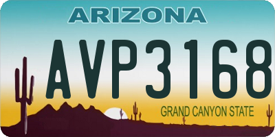 AZ license plate AVP3168