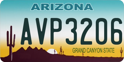 AZ license plate AVP3206