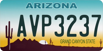 AZ license plate AVP3237