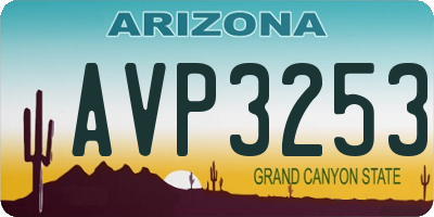 AZ license plate AVP3253