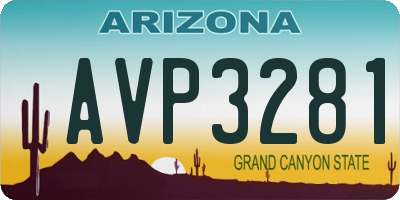 AZ license plate AVP3281