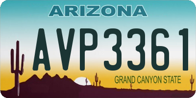 AZ license plate AVP3361