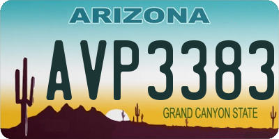 AZ license plate AVP3383
