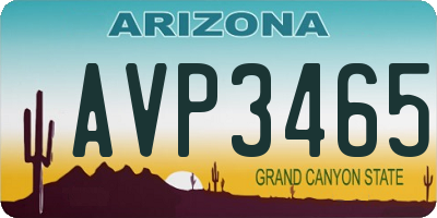 AZ license plate AVP3465