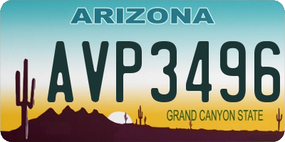 AZ license plate AVP3496
