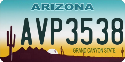 AZ license plate AVP3538