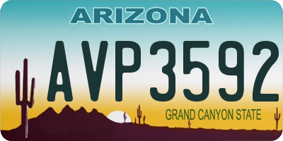 AZ license plate AVP3592