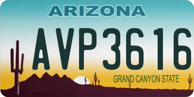 AZ license plate AVP3616