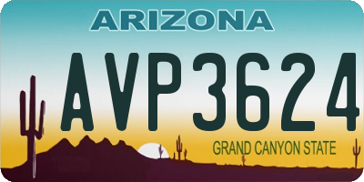 AZ license plate AVP3624