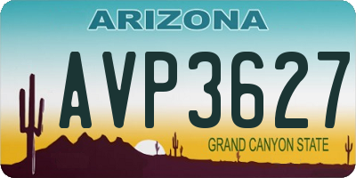 AZ license plate AVP3627