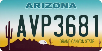 AZ license plate AVP3681