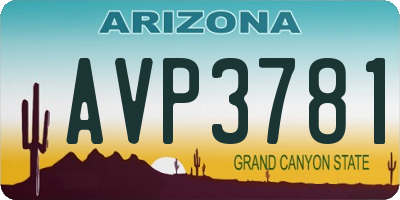 AZ license plate AVP3781