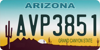 AZ license plate AVP3851