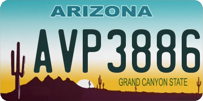 AZ license plate AVP3886