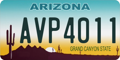 AZ license plate AVP4011