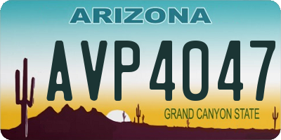AZ license plate AVP4047