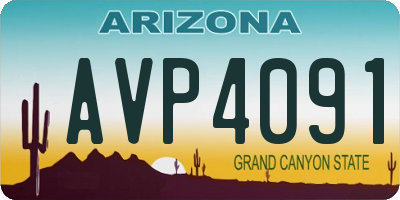 AZ license plate AVP4091