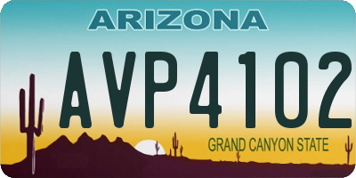 AZ license plate AVP4102