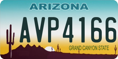 AZ license plate AVP4166