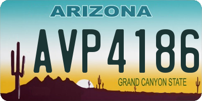AZ license plate AVP4186